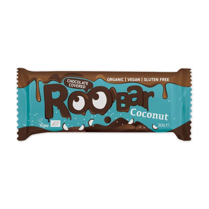 Roobar Roobar Kokosnuss mit Schokoladenüberzug, 30g, glutenfrei - Produktbild