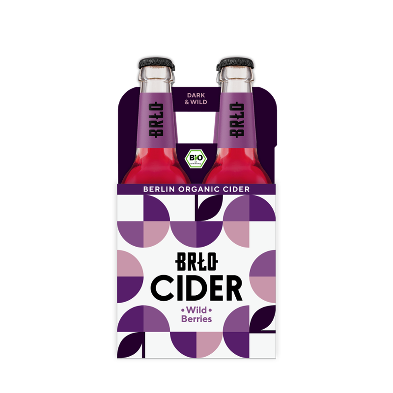 BRLO Normale Beeren kann jeder. Hier trifft spritziger Bio-Apfel auf süße Wildbeeren. Mit einem fruchtig-trockenen Abgang und schönen Noten von Brombeere und Kirsche macht unser Wild Berries Cider direkt Lust auf mehr. Rrrrr! - Produktbild