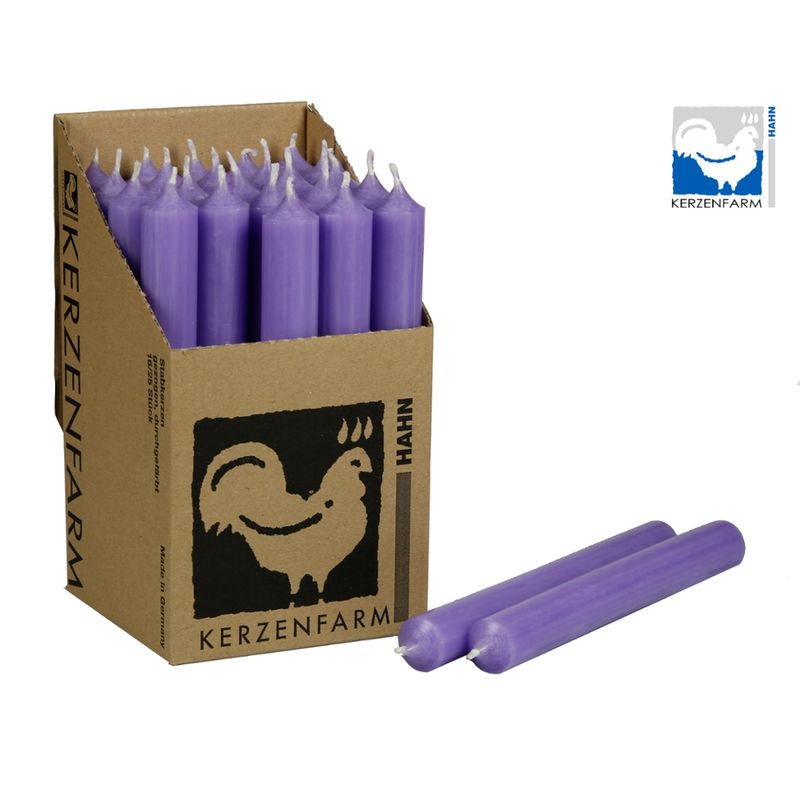 Kerzenfarm Hahn Paraffin-Stabkerze, lavendel, 22x180mm - Produktbild