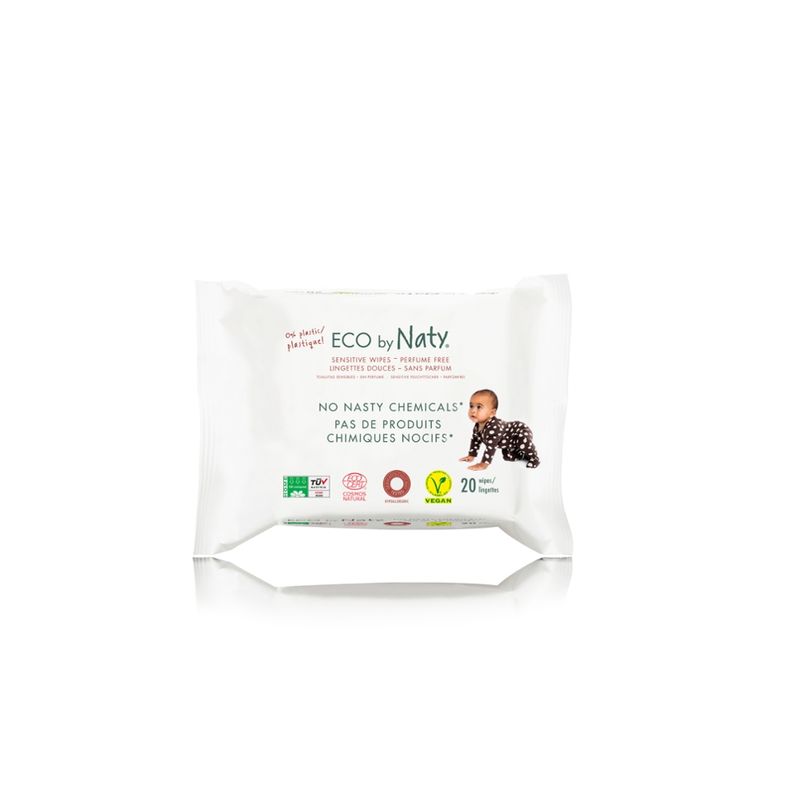 Eco by Naty Eco by Naty Feuchttücher Reisepack unparfümiert 20 Stück je Packung - Produktbild
