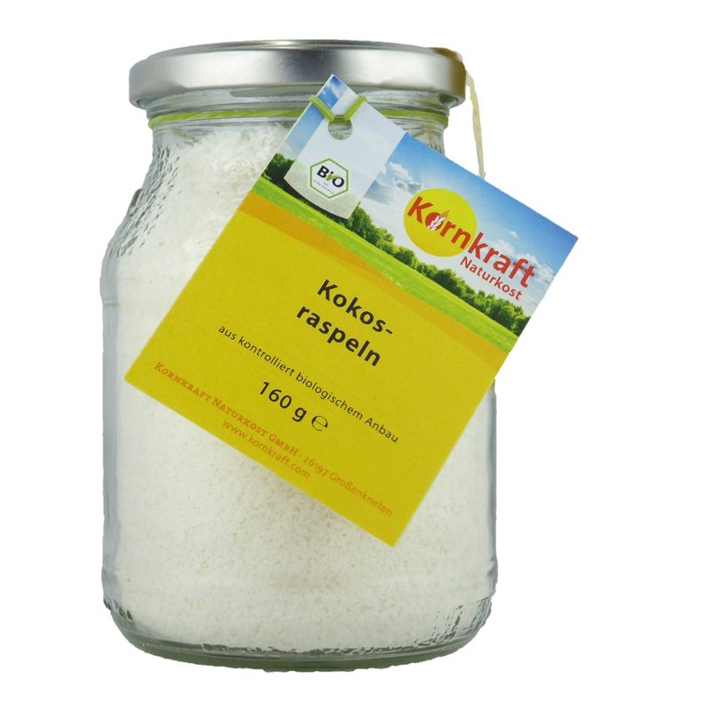 Kornkraft Kokosraspeln 160 g Pfandglas - Produktbild