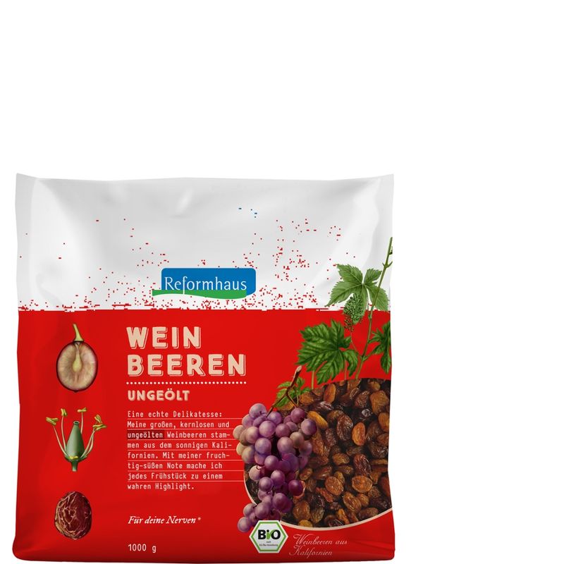 Reformhaus Weinbeeren, blau, ungeölt, bio, USA - Produktbild