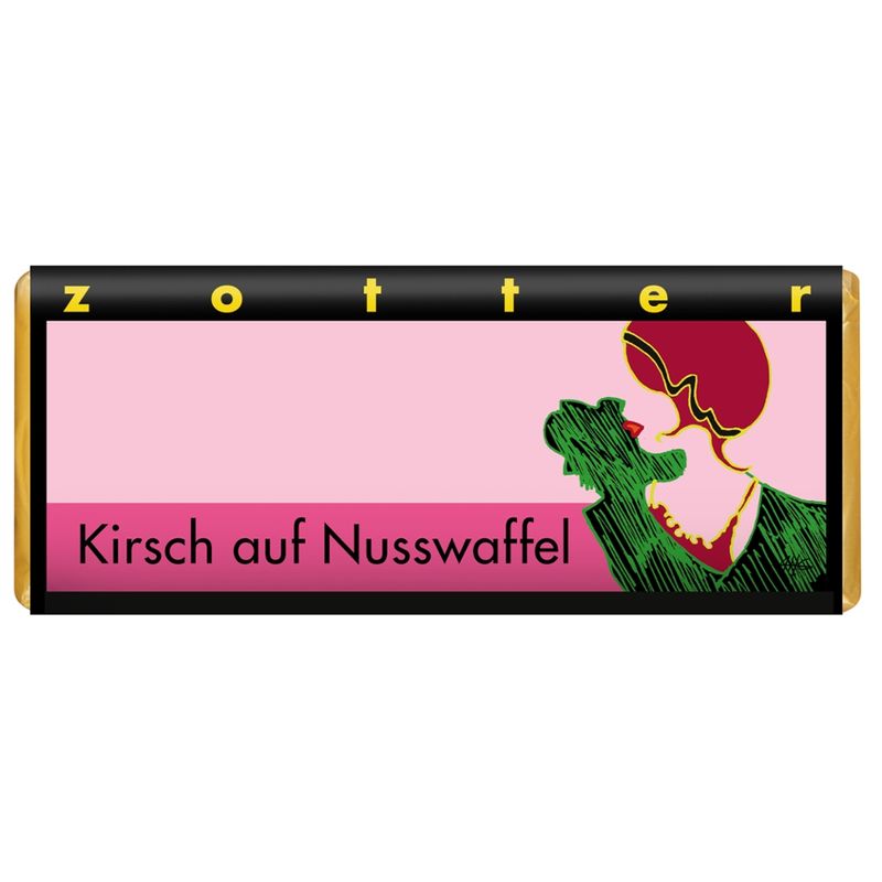 Zotter Schokolade Kirsch auf Nusswaffel - Produktbild