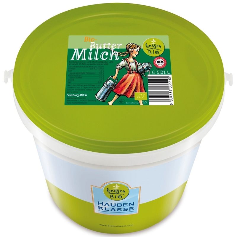 besser Bio. besser Bio. Bio-Frische Buttermilch 1% Fett, 5kg Haubenklasse - Produktbild