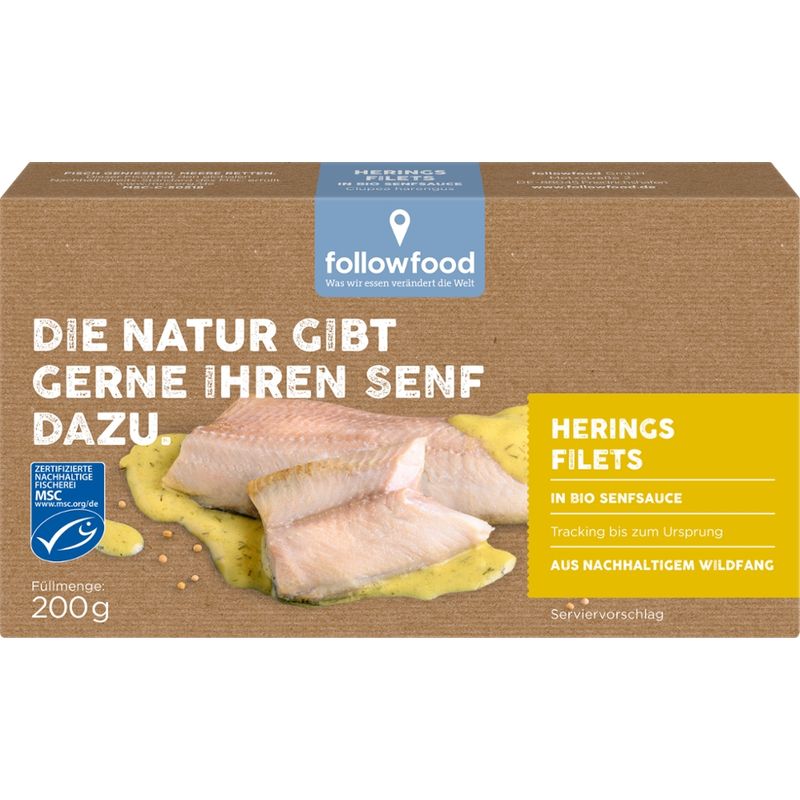 followfood Herings Filets in Bio Senfsauce aus nachhaltigem Wildfang - Produktbild