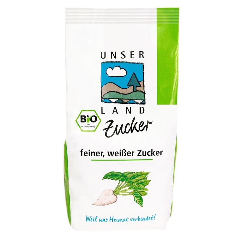 UNSER LAND UNSER LAND Bio Zucker, 500g Beutel - Produktbild