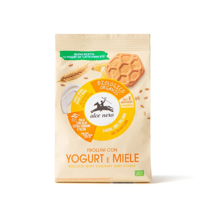 Alce Nero  Kekse Honig und Joghurt 350 g - Produktbild