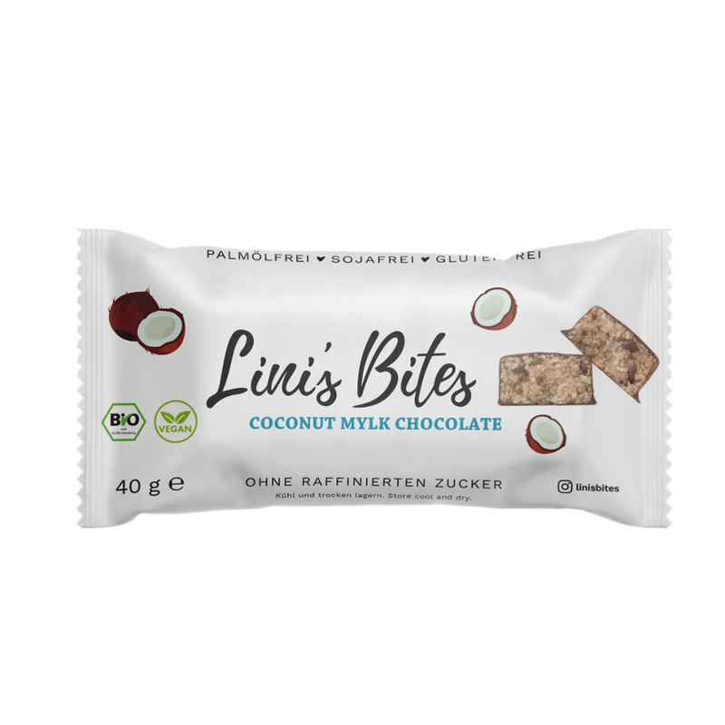 Lini's Bites Coconut Mylk Chocolate Bio-Riegel - Produktbild