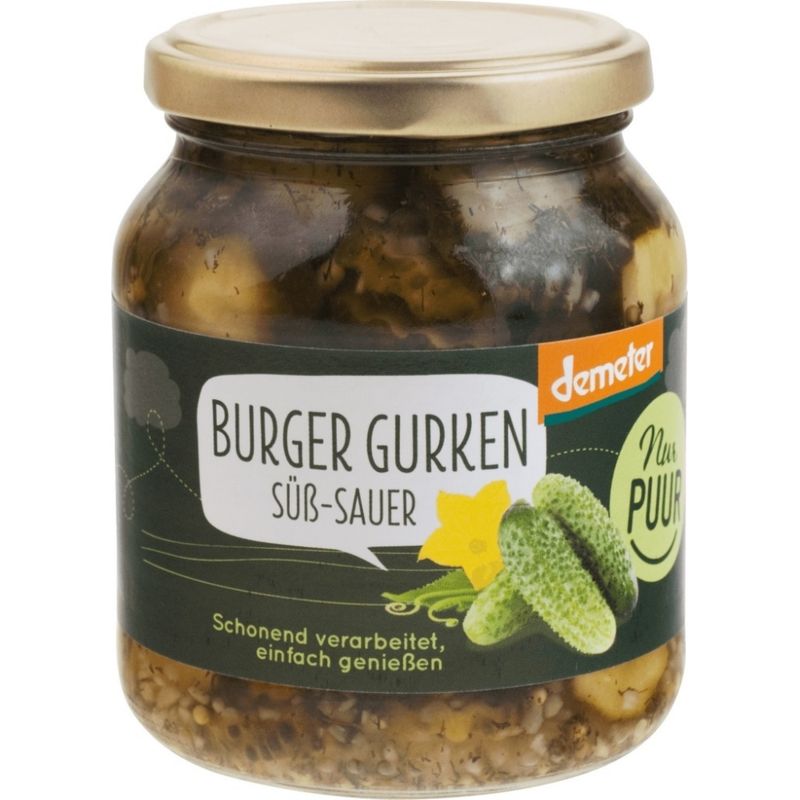 Nur Puur Burger Gurken, süß-sauer Demeter - Produktbild
