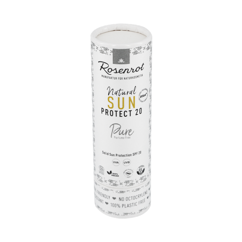 Rosenrot Naturkosmetik Rosenrot Sun Stick LSF 20 Pure duftfrei - 50g - Solid Sun Protection SPF-20 - Produktbild