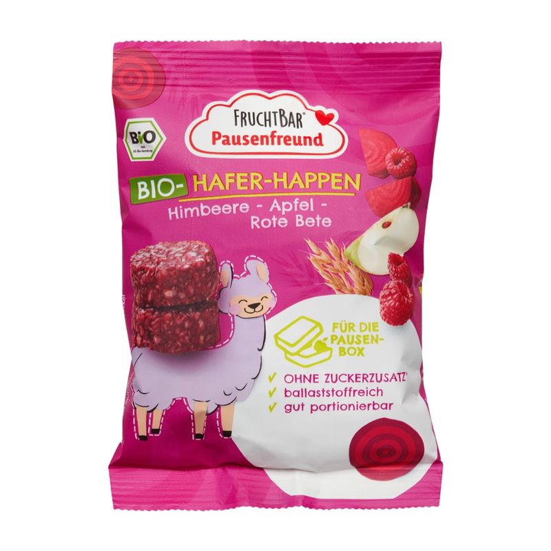 FruchtBar Pausenfreund  FruchtBar Pausenfreund – Bio-Hafer-Happen Himbeere, Apfel, Rote Bete - Produktbild