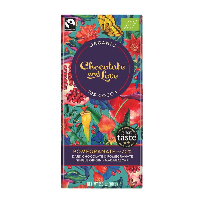 Chocolate and Love Limited Pomegranate - 70% Dark Chocolate and Pomegranate - Produktbild