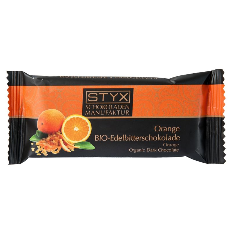 Styx Naturcosmetic BIO-Edelbitterschokolade gefüllt mit 70% Orange-Ganache, alkoholhältig 70g - Produktbild