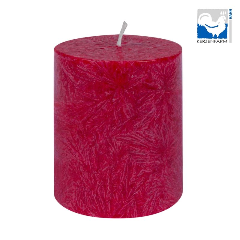 Kerzenfarm Hahn Stearin-Stumpen 64x75 aus 100% pflanzlichem Stearin, rot - Produktbild