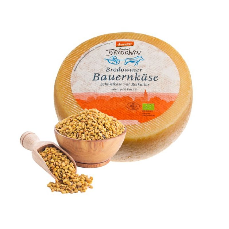 Ökodorf Brodowin Demeter Brodowiner Bauernkäse mit Bockshornklee, 1,8kg - Produktbild