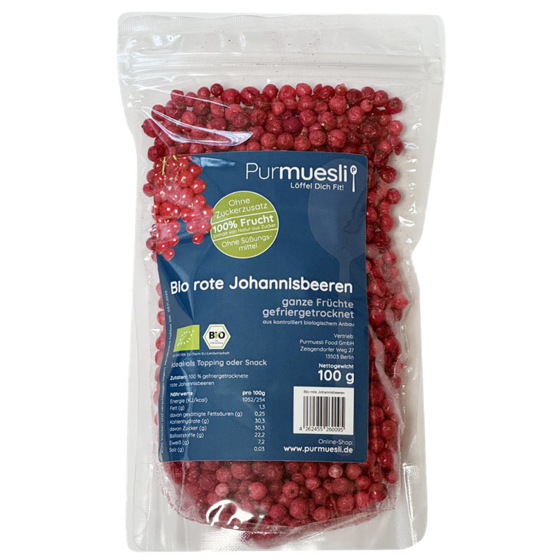 Purmuesli Bio Johannisbeeren gefriergetrocknet - Produktbild