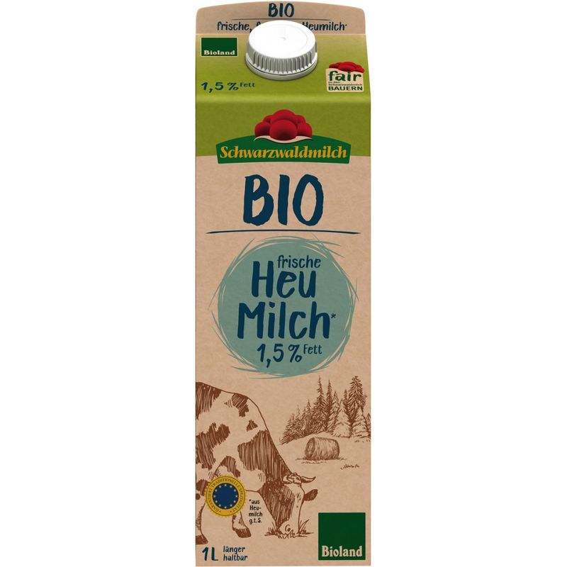 Schwarzwaldmilch BIO Heumilch SWM BIO Heu Frischmilch 1,5% 10x1L PG - Produktbild