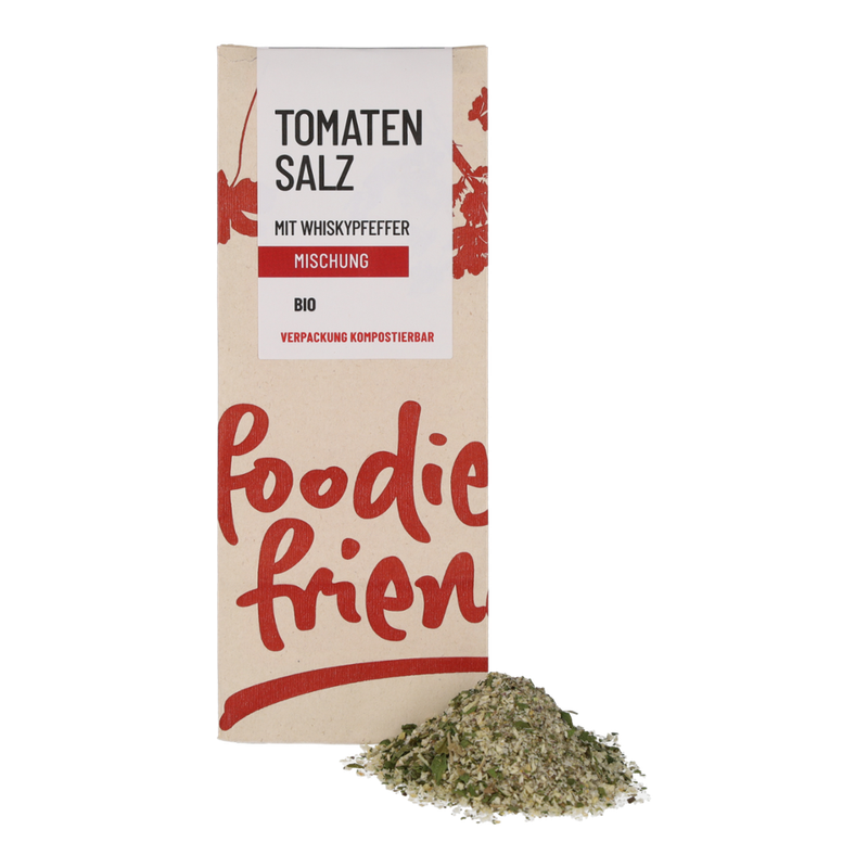 foodie & friends BIO Tomatensalz m. Whiskypfeffer in einer kompostierbaren Tüte - Produktbild
