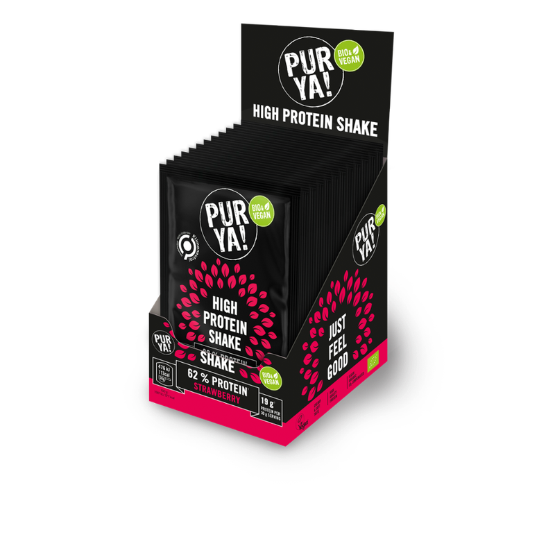 PURYA! High Protein Shake Mini, Erdbeere, BIO, 30g - Produktbild