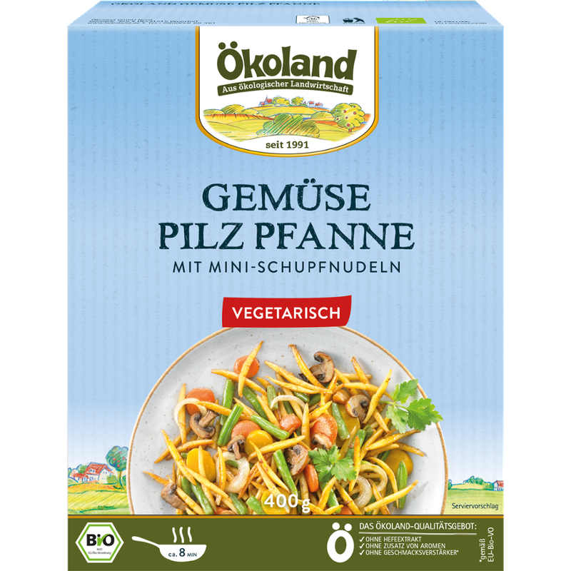 ÖKOLAND Gemüse-Pilz-Pfanne mit Mini-Schupfnudeln - Produktbild