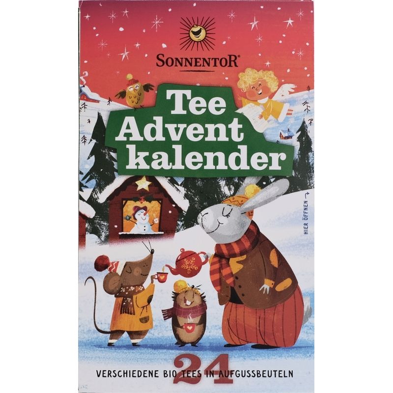 Sonnentor Tee Adventkalender 24 Aufgussbeutel, Doppelkammerbeutel - Produktbild