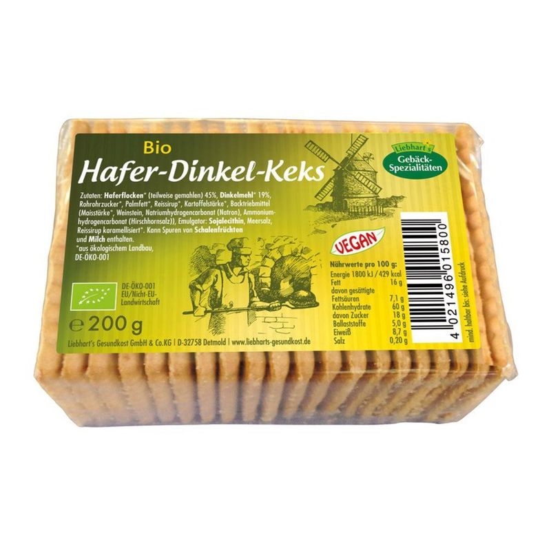 Liebhart's Gesundkost  Bio-Hafer-Dinkel-Keks - Produktbild