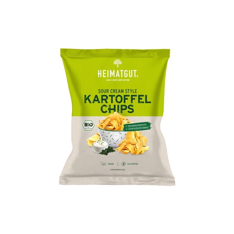 Heimatgut Bio Kartoffel Chips Sour Cream Style, glutenfrei - Produktbild