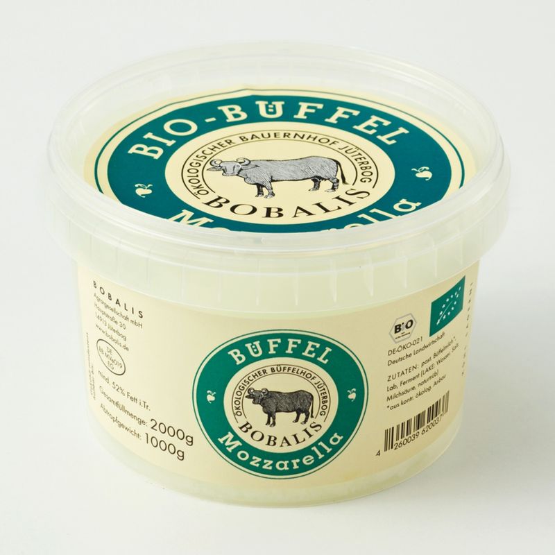 Ökologischer Büffelhof Bobalis Bio Büffelmozzarella Bobalis  200g - Produktbild