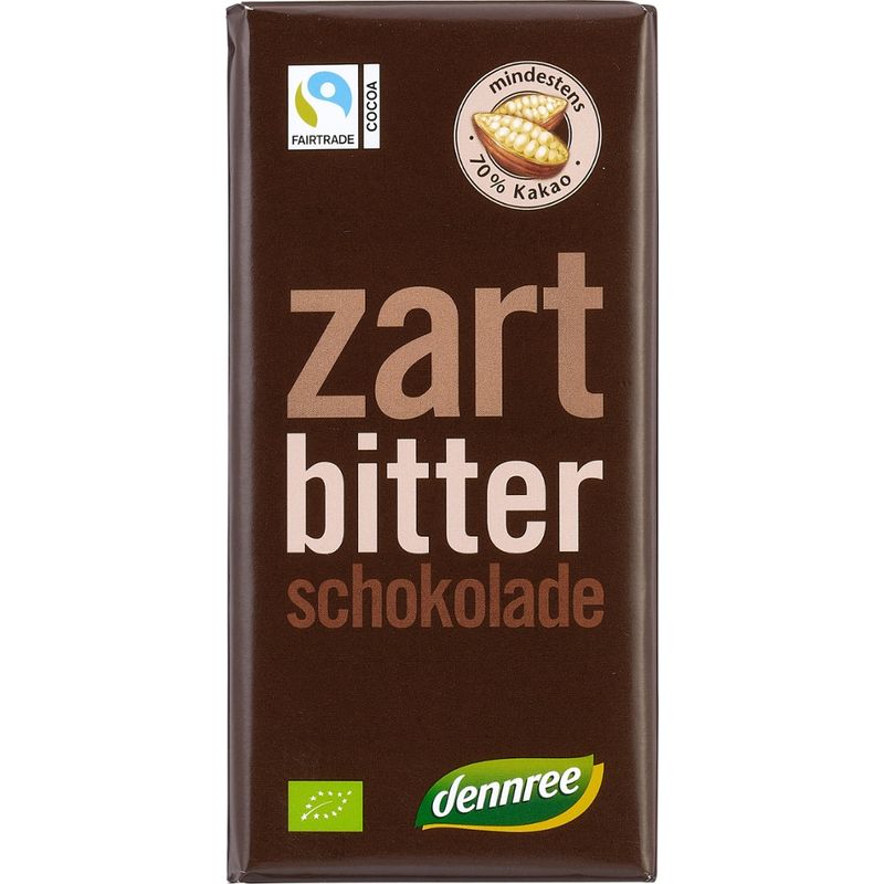 dennree Zartbitterschokolade, mindestens 70% Kakao - Produktbild