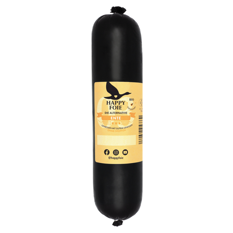 Happy Foie Happy Foie (500g Rolle) - Ente, bio ; Hergestellt mit der Leber von freilaufenden und glücklichen Tieren ist Happy Foie die bio-zertifizierte Alternative zu konventioneller Foie Gras. Kulinarischer Genuss ohne Stopfen und mit gutem Gewissen. - Produktbild