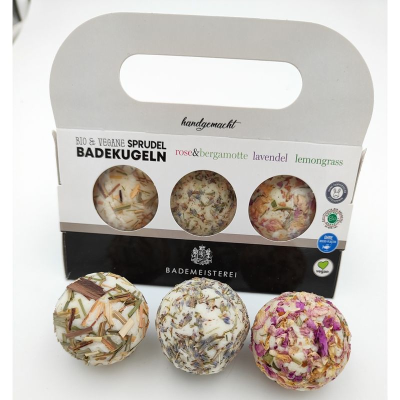 Bademeisterei Bademeisterei Bio & Vegane Sprudelbadekugel 3er-Set 3x50g AT-BIO-301 - Produktbild
