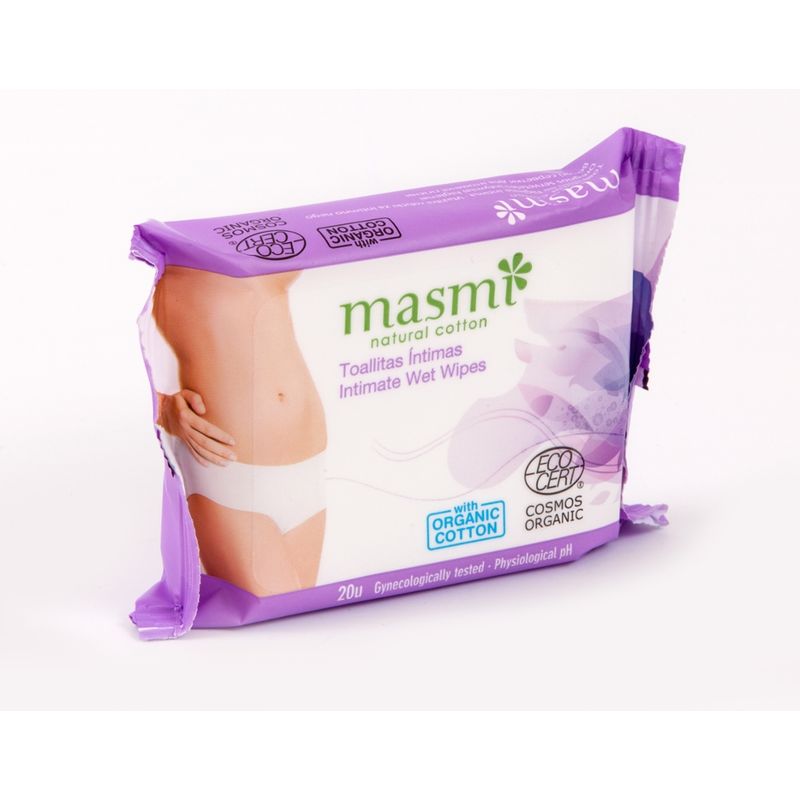 MASMI ORGANIC CARE Bio Intimpflegetücher - Tücher aus 100% GOTS Bio Baumwolle MASMI - Produktbild
