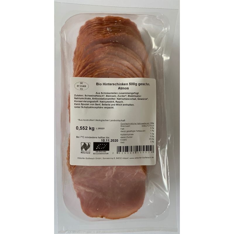Altdorfer Biofleisch Bio Hinterschinken geschnitten ca. 500g - Produktbild