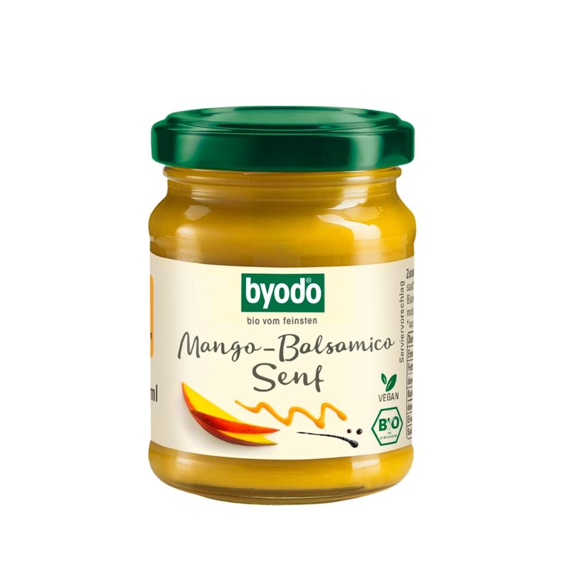 Byodo Byodo Mango-Balsamico Senf, 125 ml - fruchtiger Senf mit 17% Mango und feiner Senfnote - Produktbild