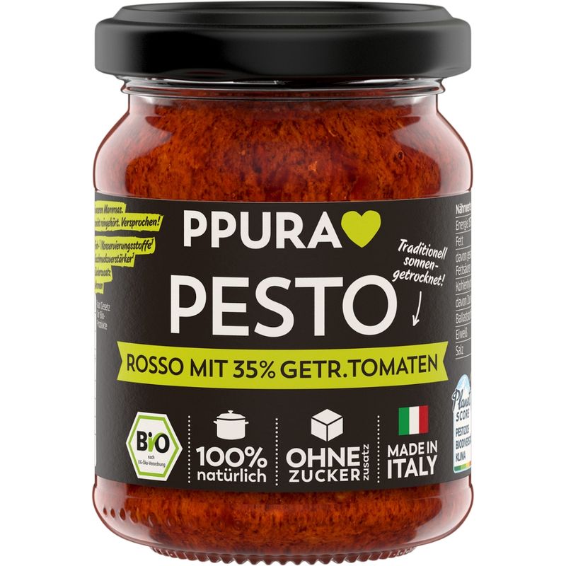 PPURA BIO Pesto Rosso mit 35% getrockneten Tomaten - Produktbild