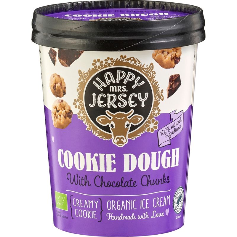 Happy Mrs Jersey Happy Mrs Jersey - Organic Ice Cream: Cookie Dough 500ml - Produktbild