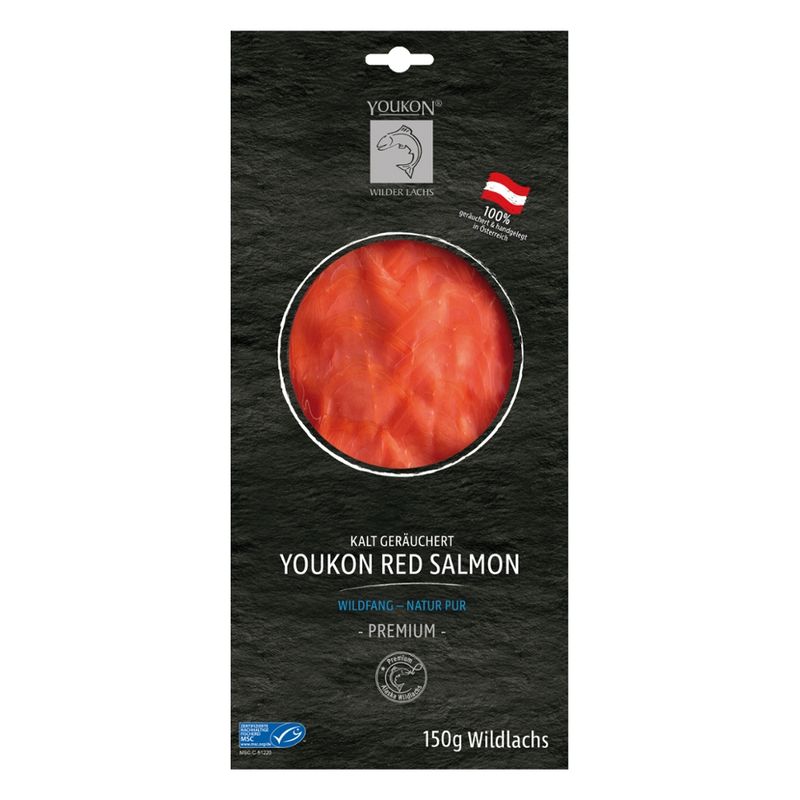 Youkon Wilder Lachs  Youkon Wildlachs Red Salmon (Oncorhynchus nerka) 100g, kalt geräuchert, MSC zertifiziert - Produktbild