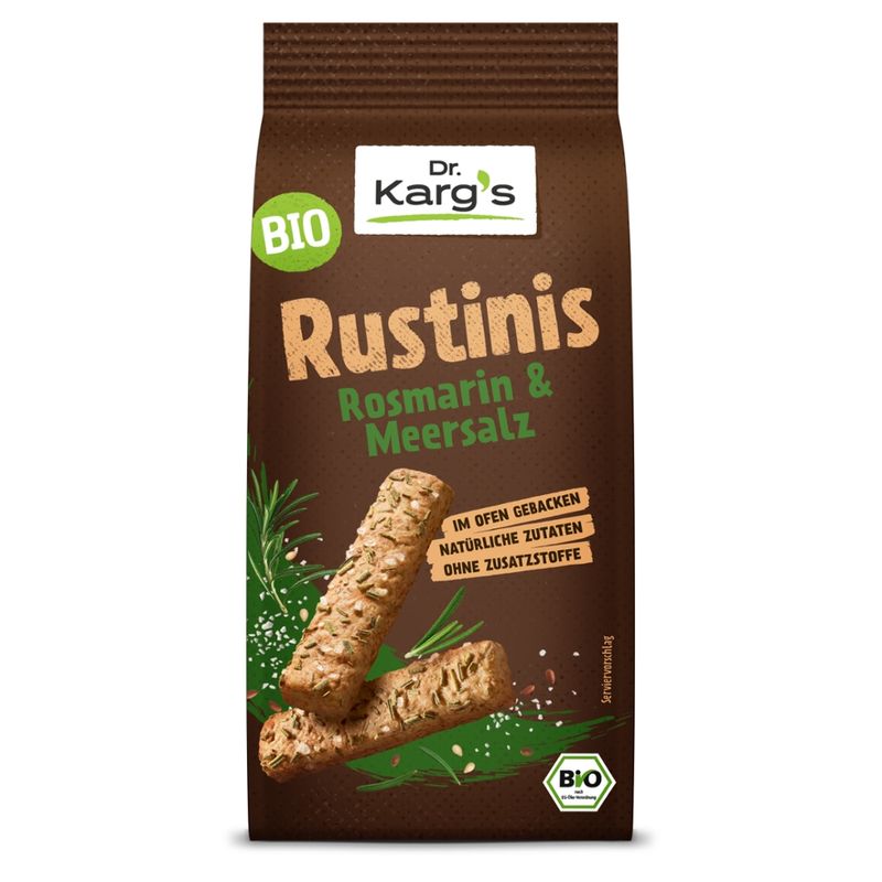 Dr. Karg´s Genuss mit Biss Bio Vollkorn-Knabberei Rustinis Rosmarin & Meersalz - Produktbild