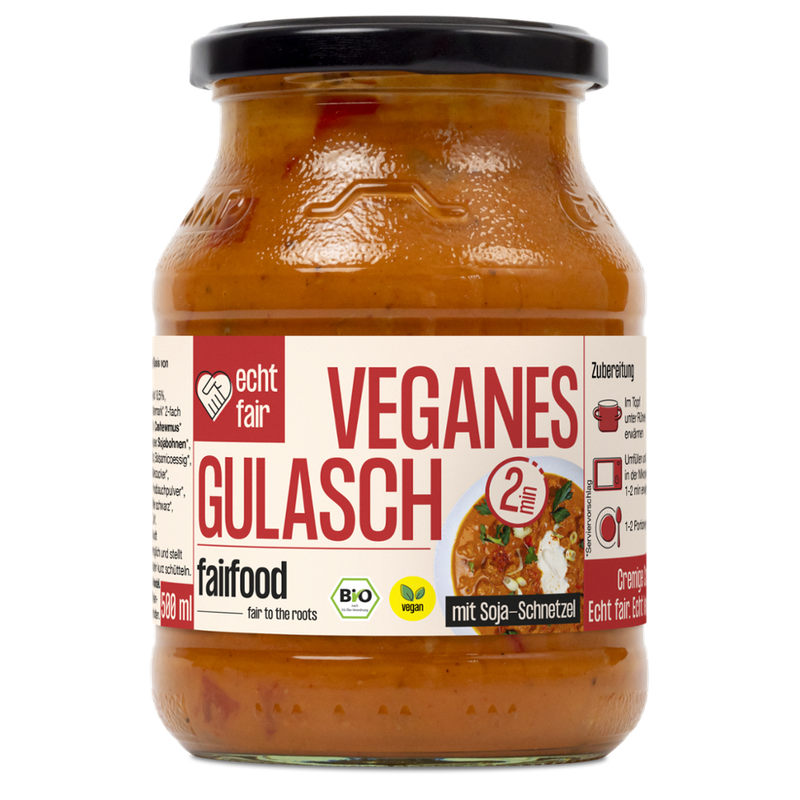 fairfood Freiburg 500g, Veganes Gulasch mit Soja & Cashew, BIO - Produktbild