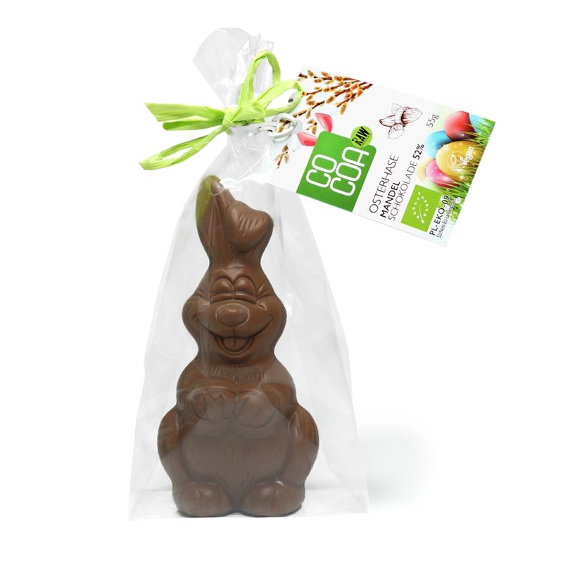 Cocoa Cocoa Osterhase in roher und veganer Mandelschokolade 52% - Produktbild