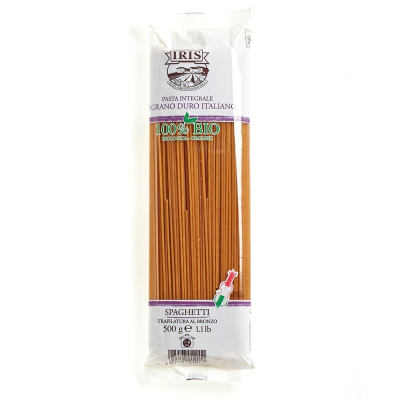 IRIS  Spaghetti Vollkorn aus Hartweizengriess 500 g von der IRIS Landwirtschaftskette 100% italienisch. - Produktbild