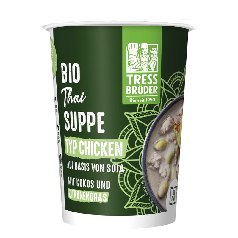 Tress Brüder vegane Bio Thai Suppe Typ Chicken mit Kokos & Zitronengras - Produktbild