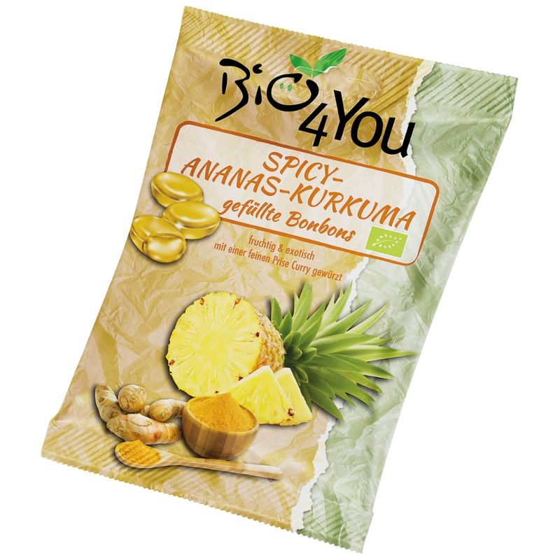 Bio4You Bio4You Spicy-Ananas-Kurkuma-Bonbon, gefüllt - Produktbild