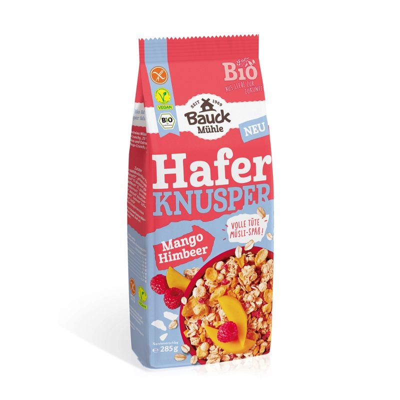 Bauck Mühle Hafer Knusper Müsli Mango Himbeere Bio gf - Produktbild