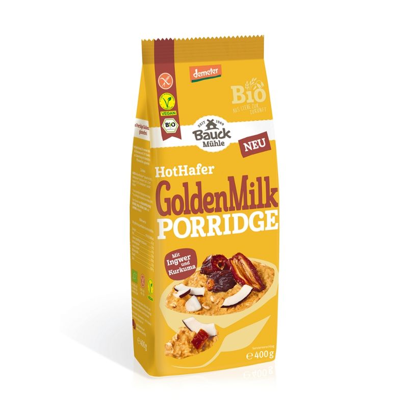 Bauck Mühle Hot Hafer Golden Milk Porridge demeter gf - Produktbild