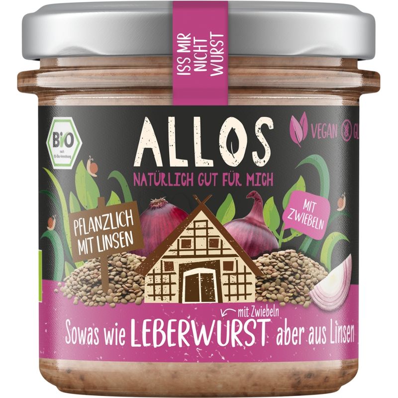 Allos Iss mir nicht Wurst - Sowas wie LEBERWURST mit Zwiebeln aber aus Linsen - Produktbild