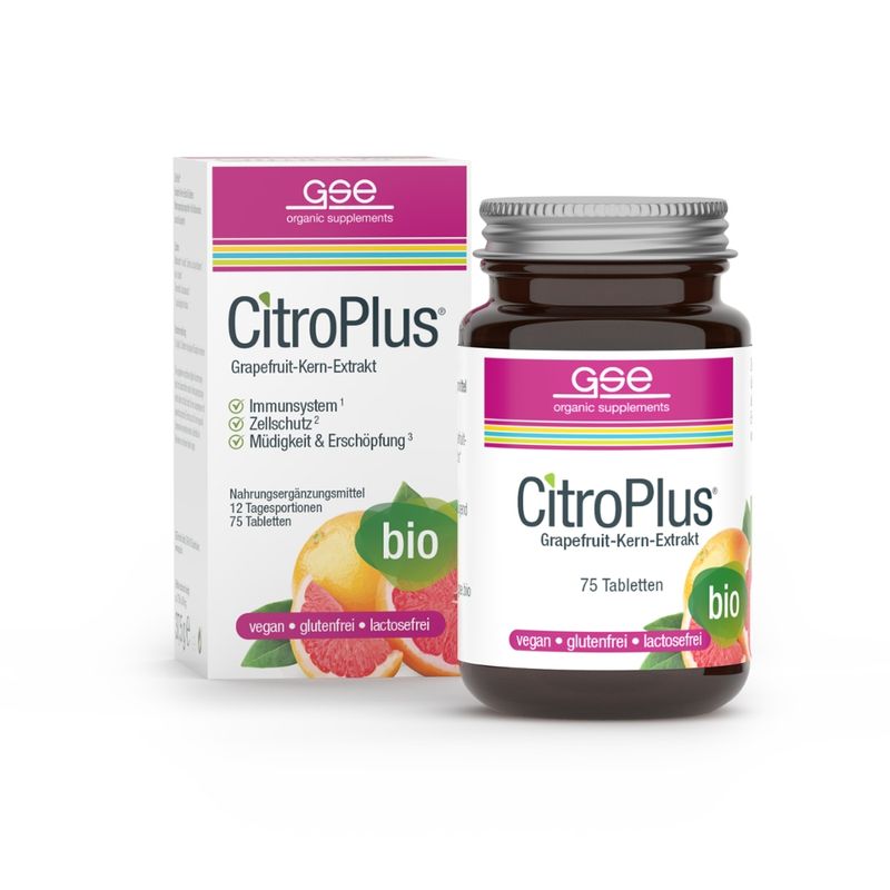 GSE  CitroPlus®  Grapefruit-Kern-Extrakt (Bio), 75 Tabletten à 500 mg - Produktbild