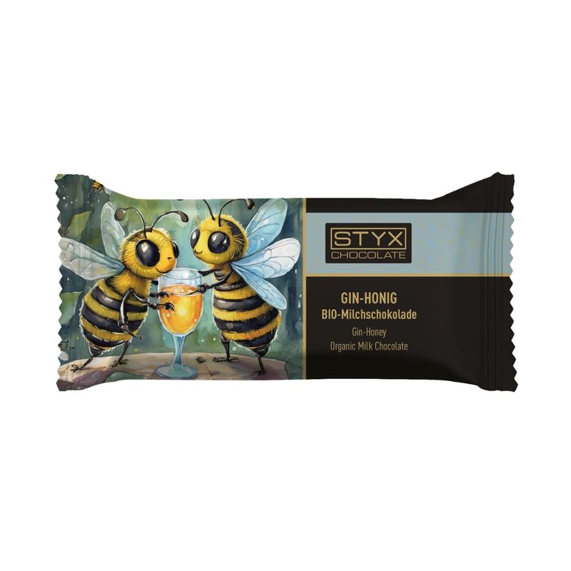 Styx Naturcosmetic BIO-Milchschokolade gefüllt mit Gin-Honig-Ganache 70g - Produktbild