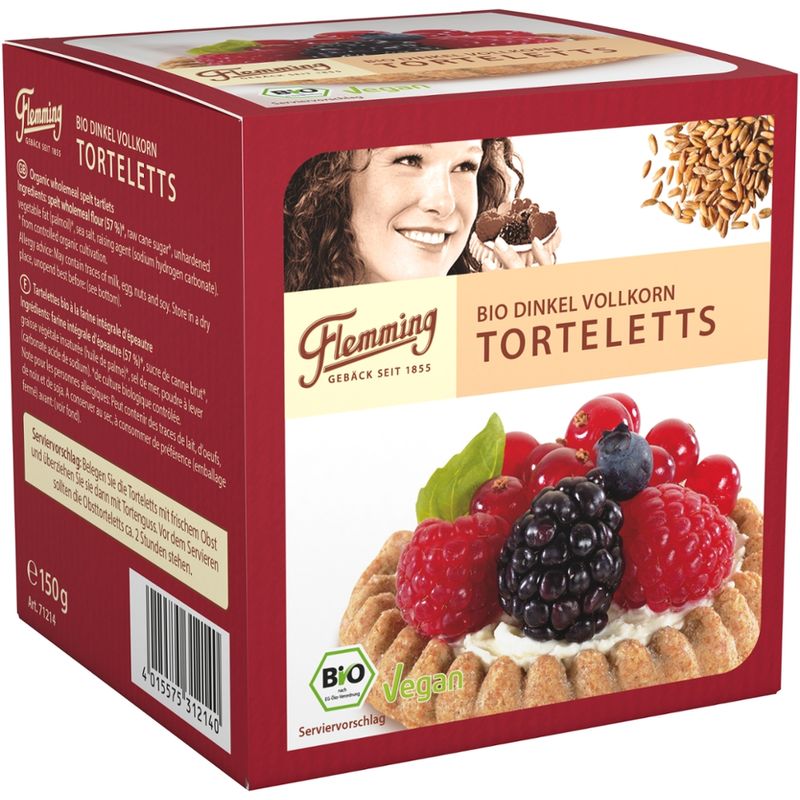 Flemming - Gebäck seit 1855 Bio Dinkel Torteletts - Produktbild