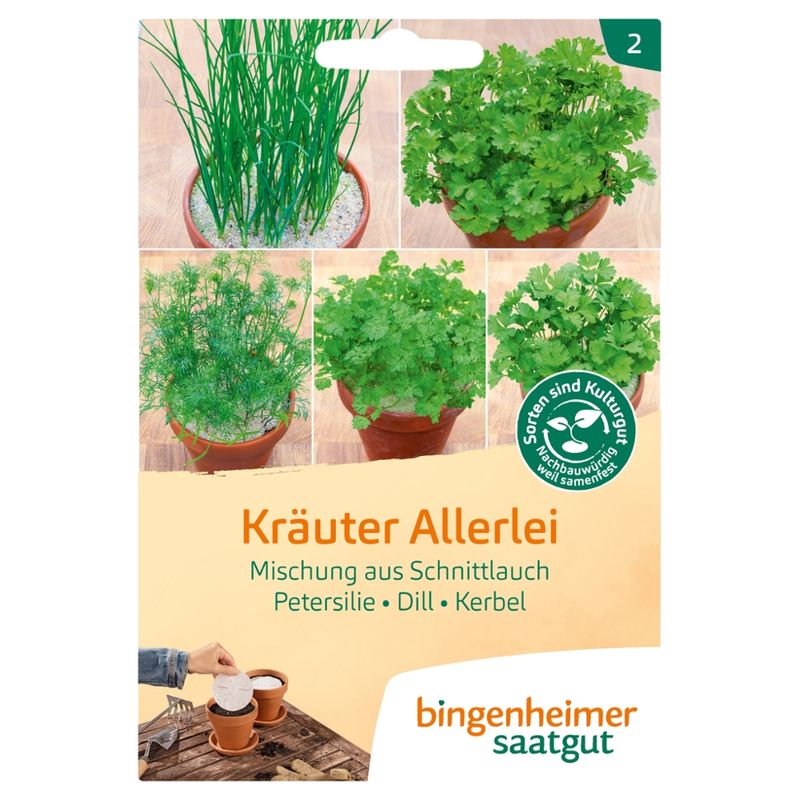 Bingenheimer Saatgut Kräuter Allerlei  (Saatscheibe) - Kräuter (Saatgut) - Produktbild
